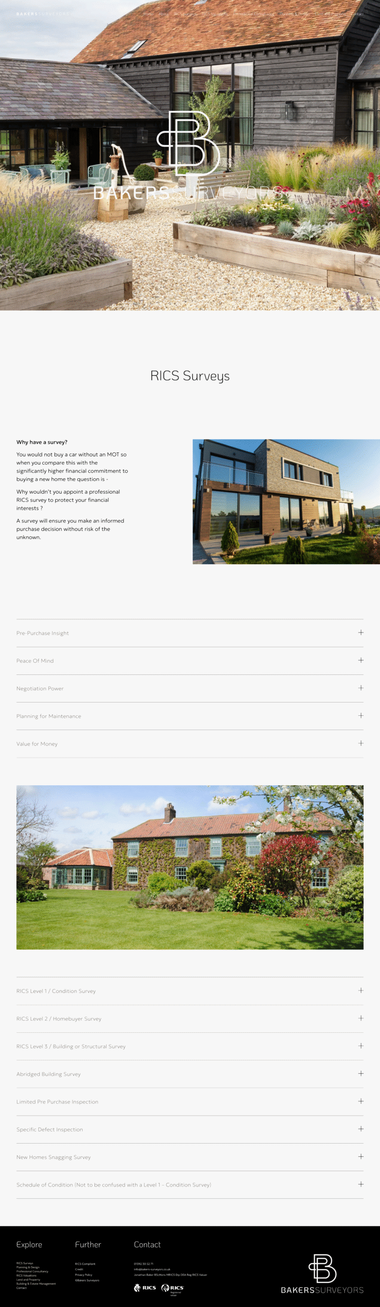 Bakers Surveyors website